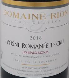 VOSNE ROMANÉE 1er CRU LES BEAUX MONTS 2018